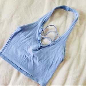 Blue Express halter crop top